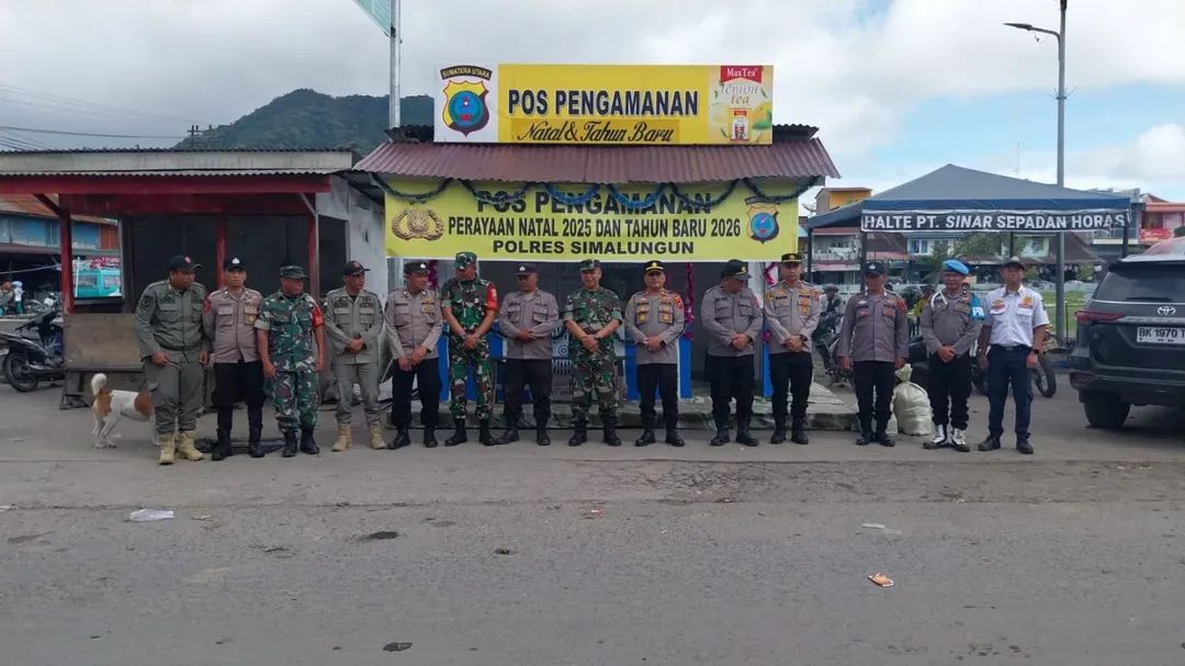 Sinergi Aparat Jaga Kenyamanan Nataru, Pos PAM Saribudolok Berjalan Kondusif