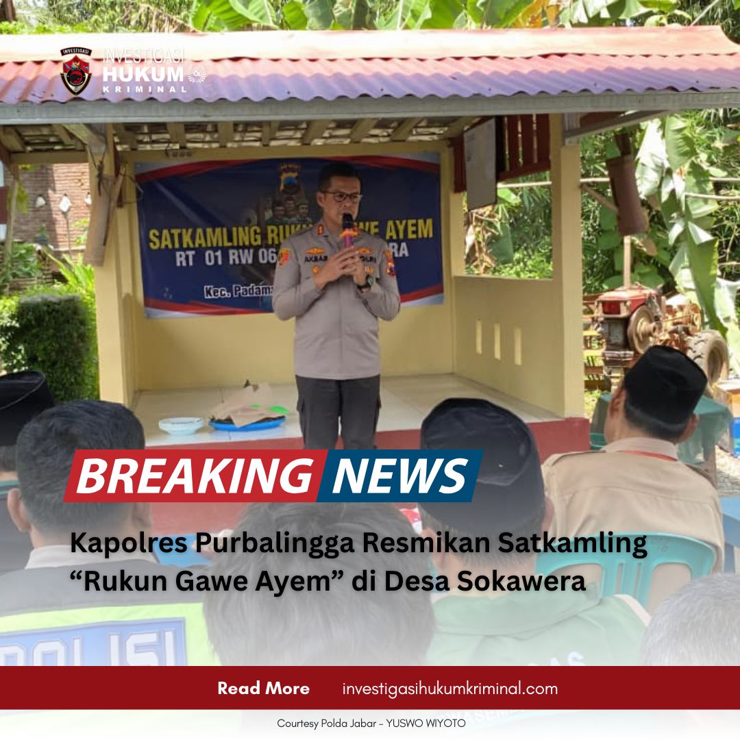 Kapolres Purbalingga Resmikan Satkamling “Rukun Gawe Ayem” di Desa Sokawera
