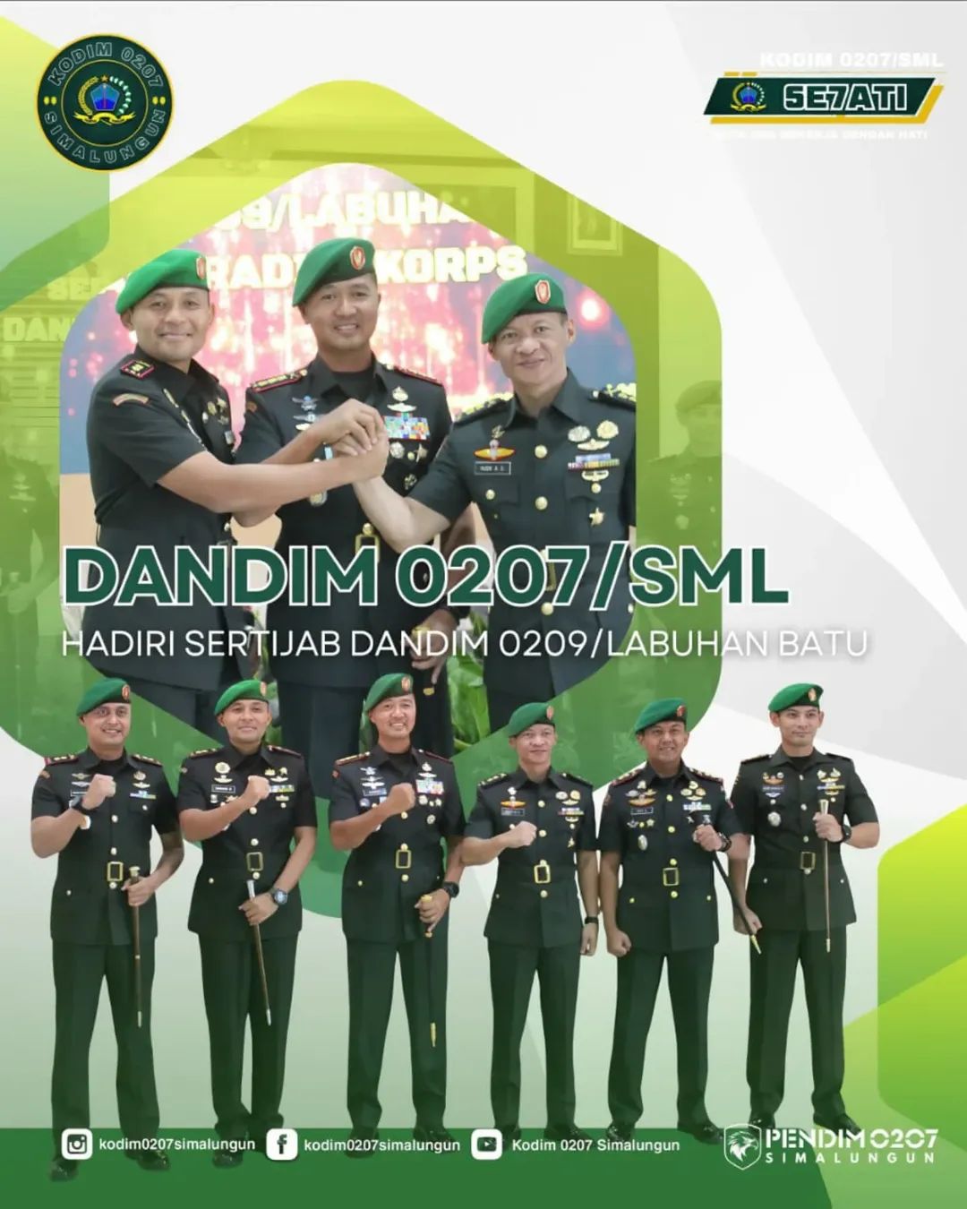 Dandim 0207/Simalungun Hadiri Sertijab Dandim 0209/Labuhan Batu