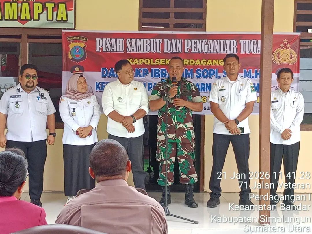 Danramil Perdagangan Hadiri Pisah Sambut Kapolsek, Perkuat Sinergi TNI–Polri Dan Forkopimca