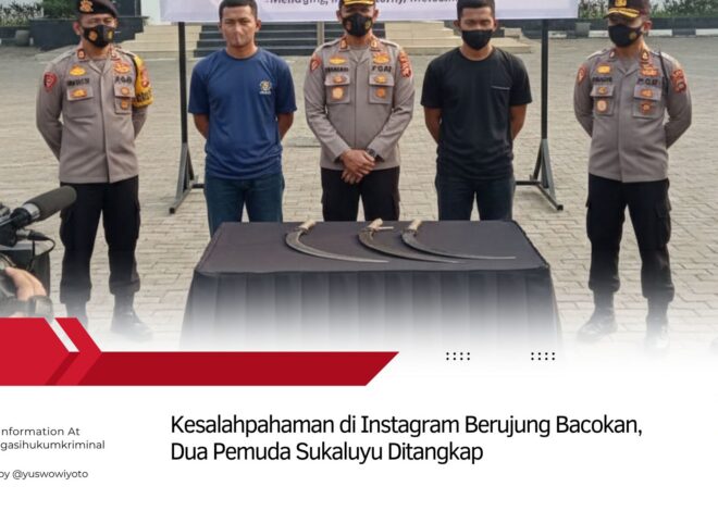 Kesalahpahaman di Instagram Berujung Bacokan, Dua Pemuda Sukaluyu Ditangkap