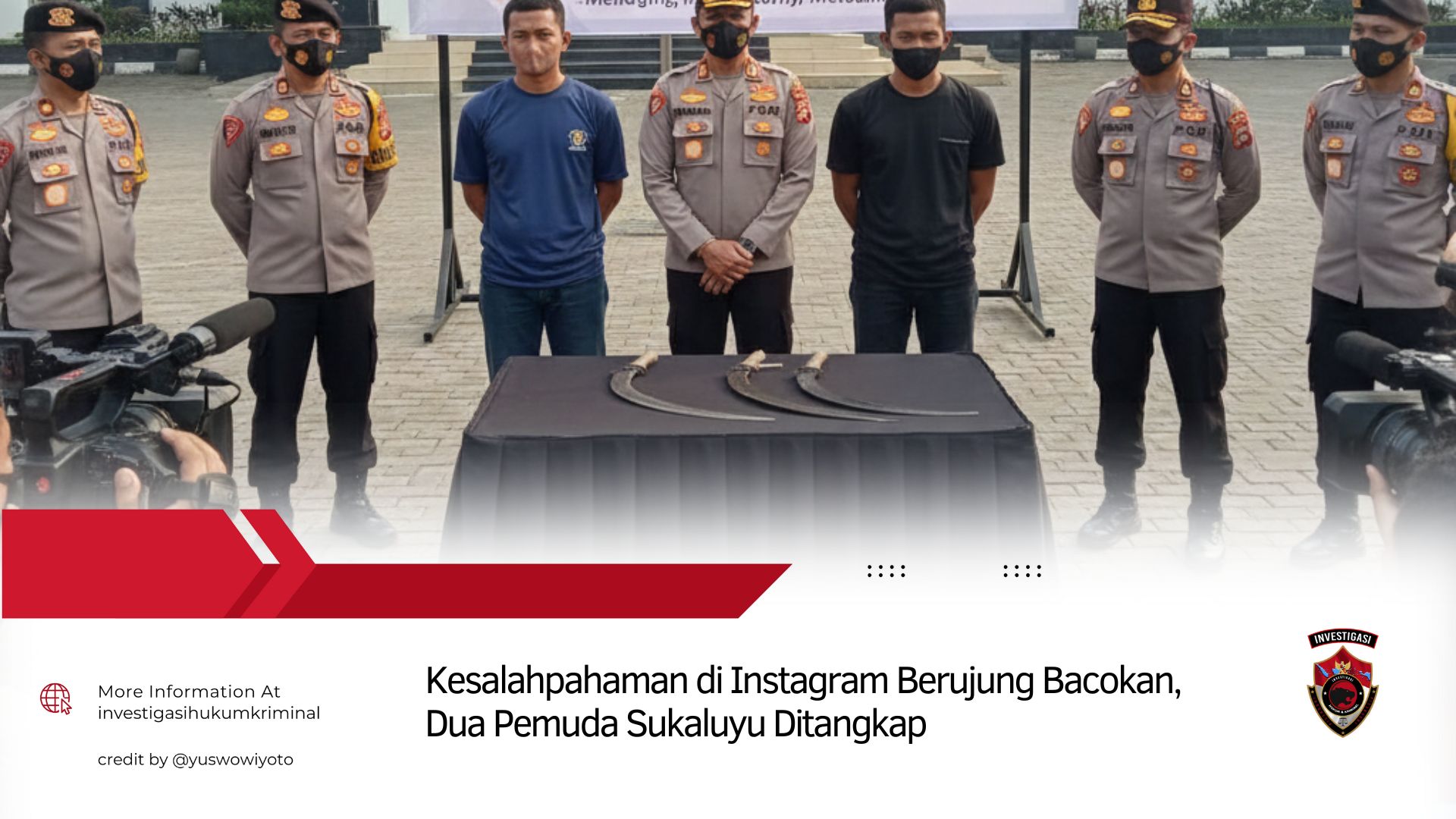 Kesalahpahaman di Instagram Berujung Bacokan, Dua Pemuda Sukaluyu Ditangkap