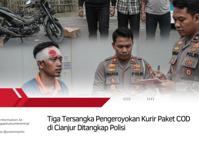 Tiga Tersangka Pengeroyokan Kurir Paket COD di Cianjur Ditangkap Polisi
