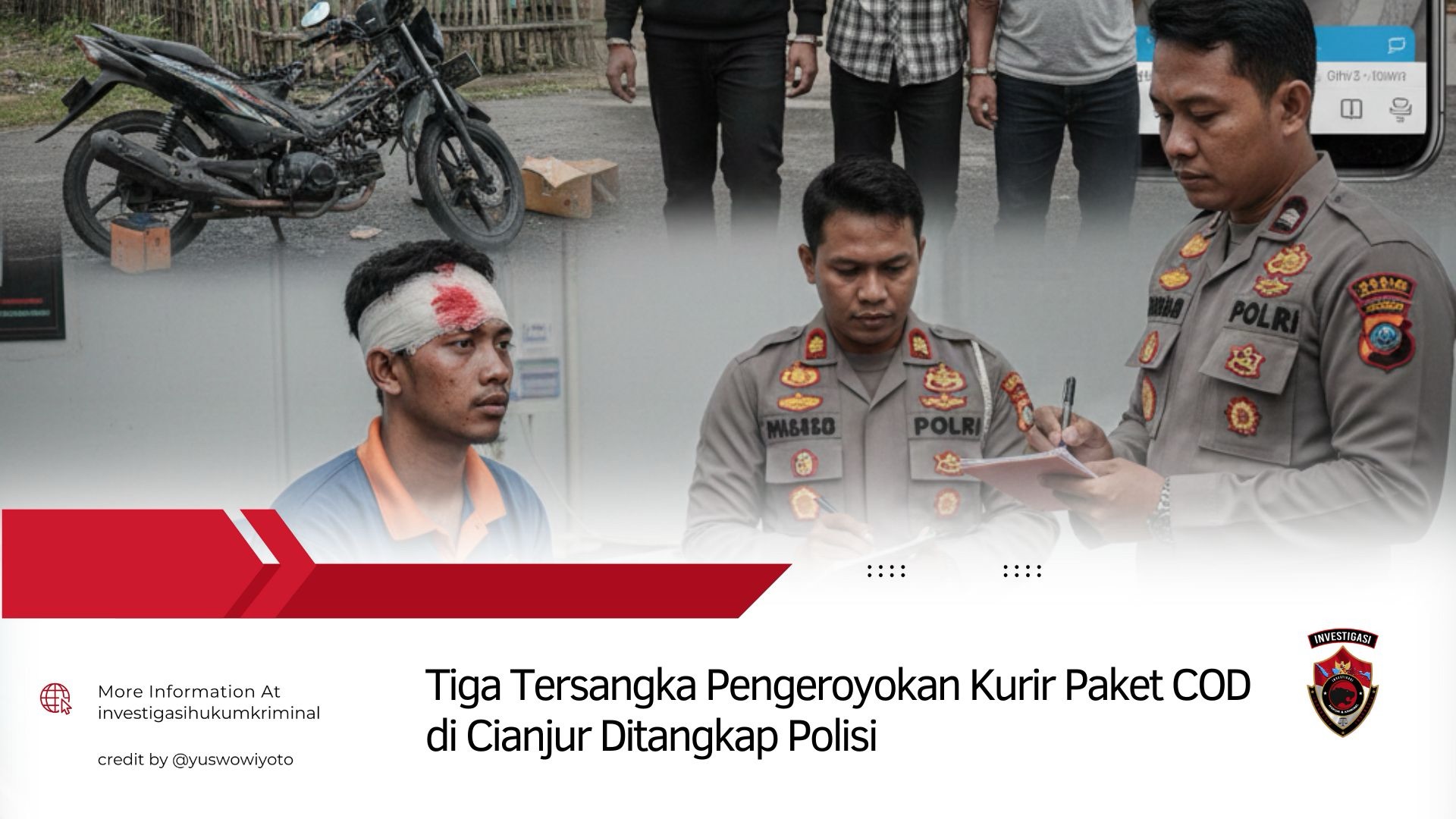 Tiga Tersangka Pengeroyokan Kurir Paket COD di Cianjur Ditangkap Polisi