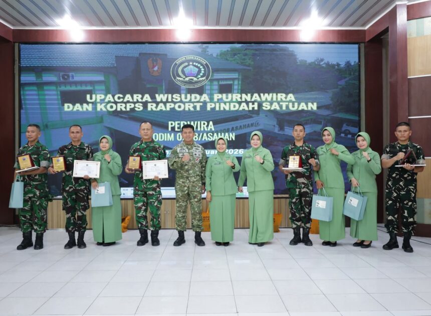 Komandan Kodim 0208/Asahan Pimpin Upacara Wisuda Purnawira Dan Korps Raport Pindah Satuan Perwira